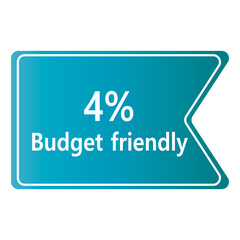 Budget Friendly sign tag banner vector art illustration Isolated on White Background