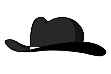 Black Cowboy hat isolated on white