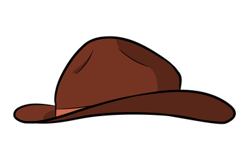 Brown Cowboy hat isolated on white