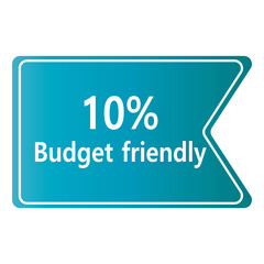 Budget Friendly sign tag banner vector art illustration Isolated on White Background