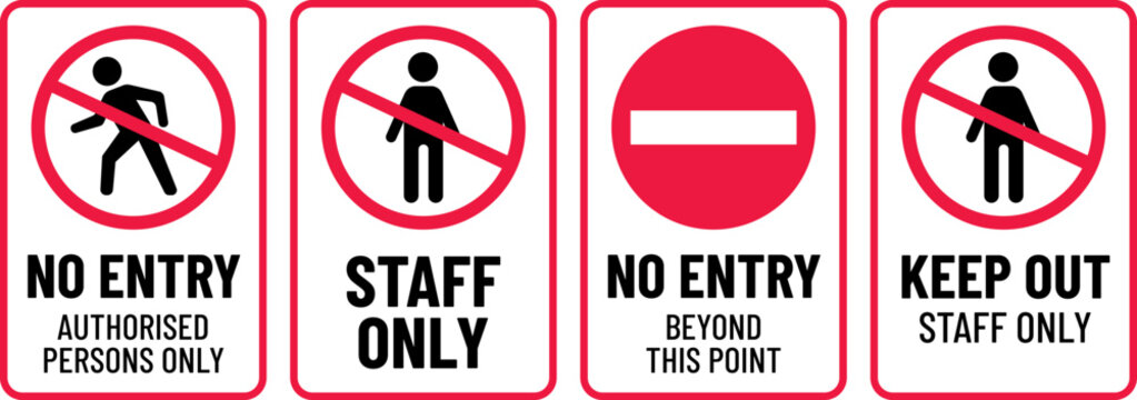 No enter this area, only staff print ready sign vector 