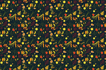Beautiful flowers and leaf pattern design for ready print