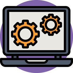 Engineering laptop Vector Icon 
