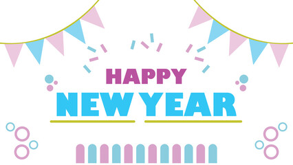 Happy new year template design, vector and illustration. Greeting for new year 2023.