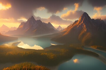 sunrise over the mountains