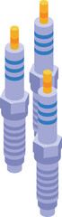 Spark plug icon isometric vector. Car vehicle. Model plastic