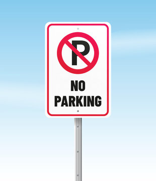 No parking sign realistic mockup vector