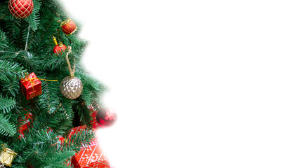 Fototapeta na wymiar decorated Christmas tree on white background
