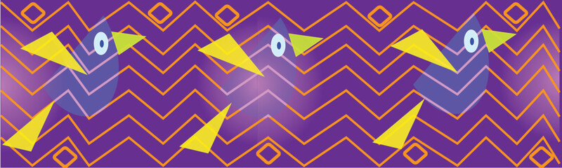 colorful vaporwave style background with geometric shapes and Abstract objects - crosses, zigzag, triangles, circles ect. web banner background