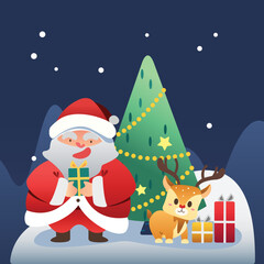 santa claus and reindeer