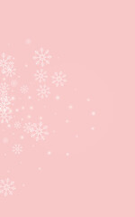 Silver Snowflake Vector Pink Background. Xmas