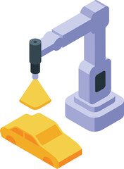 Robot arm paint service icon isometric vector. Car auto. Body airbrush