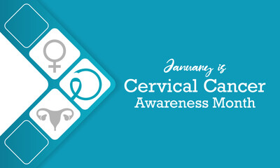 Cervical Cancer awareness month is observed every year in January, It occurs most often in women over age 30. Vector illustration