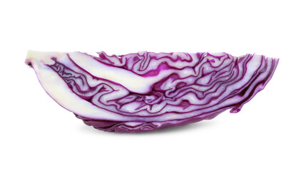 Piece of fresh red cabbage on white background