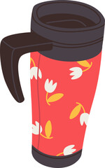 Thermos bottle for hot drinks flat icon