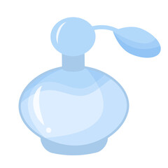 Perfume spray bottle isolated on white background. Cosmetics tube for skin care.