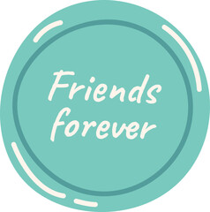 Friends forever badge element for necklece flat icon