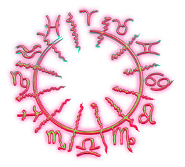 set of zodiac signs, horoscope, esoteric