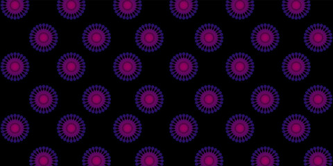 Vector seamless beautiful pattern flower and leaves flat background