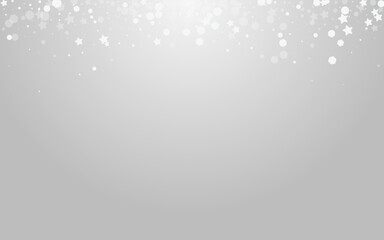 White Snowflake Vector Grey Background. Overlay