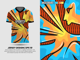 Soccer jersey mockup for football club, Fabric textile for Sport t-shirt.