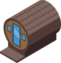 Barrel glamping icon isometric vector. Travel forest. Adventure summer