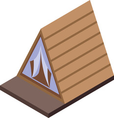 House glamping icon isometric vector. Travel culture. Summer adventure © ylivdesign