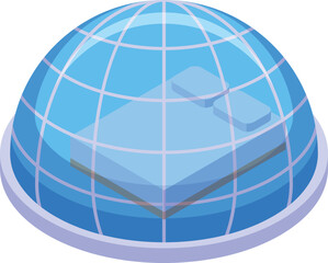 Glass glamping icon isometric vector. Bubble house. Adventure summer