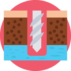 water well drilling Vector Icon
