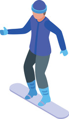 Kid snowboard icon isometric vector. Snow school. Sport extreme