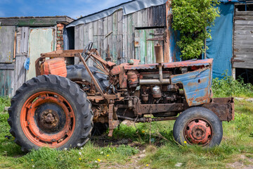 Abandoned vintage tractor, quietly rusting away