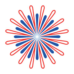 Fireworks sign. Vector illustration isolated on white background