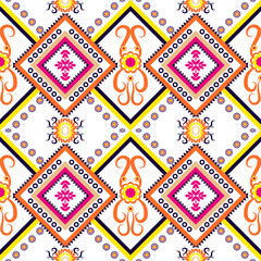 seamless pattern, Geometric ethnic pattern traditional Design for background,carpet,wallpaper,clothing,wrapping,Batik,fabric,sarong,Vector illustration embroidery style