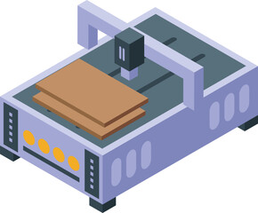 Furniture manufacture icon isometric vector. Factory production. Worker install