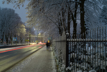 
WINTER IN KOLOBRZEG CITY - Winter and snowy morning on city streets
