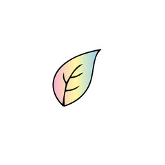 Gradient Leaf Illustration Set Trendy