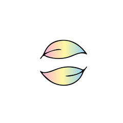 Gradient Leaf Illustration Set Trendy