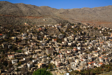 The southern Lebanese town of Shebaa which sits on the border between Israel.