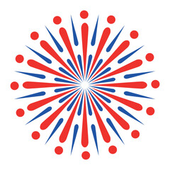 Fireworks sign. Vector illustration isolated on white background