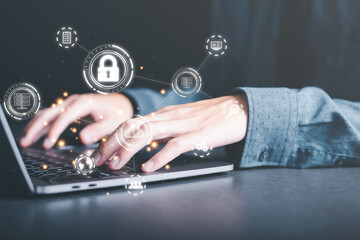 businessman using laptop, the concept of transferring, uploading, and downloading data, cloud computing technology transformation, online storage, large data backup and transmission