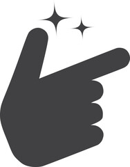 Finger snap icon, hand gesturing icon black vector