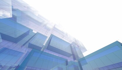 Abstract architecture rendering 3d illustration