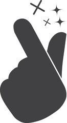 Finger snap icon, flicking fingers icon black vector