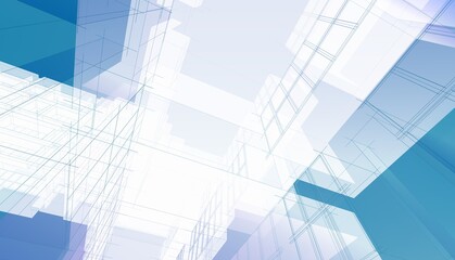 Fototapeta na wymiar Abstract architecture rendering 3d illustration