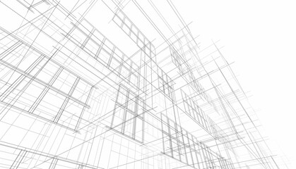 Fototapeta na wymiar Abstract architecture rendering 3d illustration