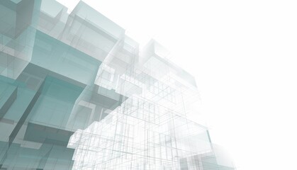 Abstract architecture rendering 3d illustration