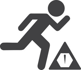 Human error icon, user alert icon black vector