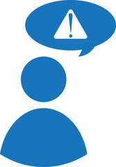 Human error icon, user error icon blue vector