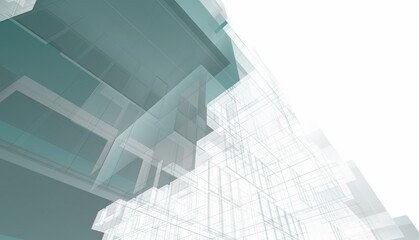 Abstract architecture rendering 3d illustration