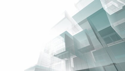 Abstract architecture rendering 3d illustration